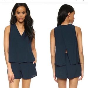Madewell navy blue open back romper